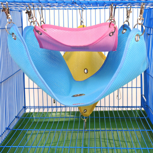 /#/Petit Hammock 34*31 Blue Pet Triangle Hammock Ashtray Hamster Accessories Squirrel Sugar Plane Mouse Guinea Pig Rat Birds/#/