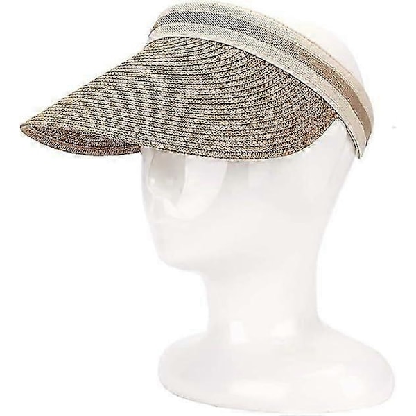 Hatt Dam Sommar Stor Brätte Strand Solhattar, Brun