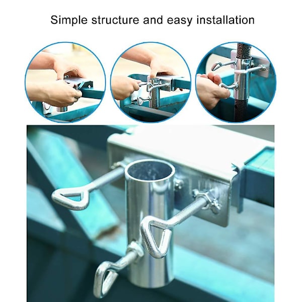 Stabil Parasolholder Solskærm Stand Balkon Balustrade