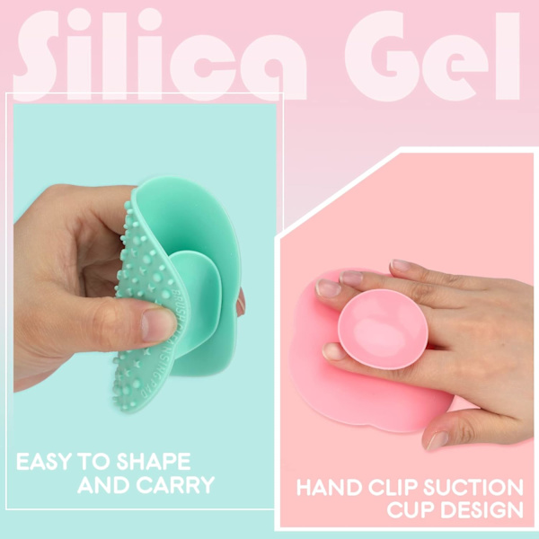 2-pack Silikonborste Rengöringsset, Makeupborste Rengöringsmatta