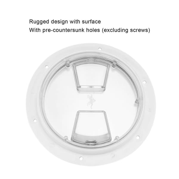 Båtdäck Accesslucka Transparent Lock Vitt Rund ABS-platta för RV Marin Yacht (6in/15.24cm)