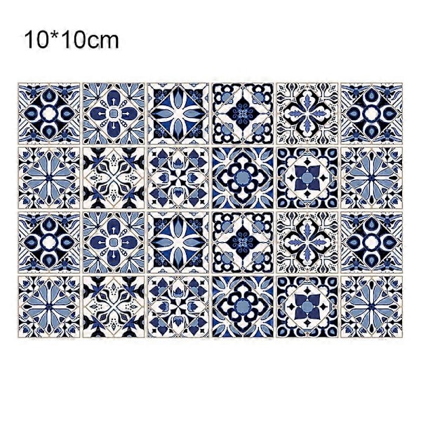 1 Sett Fjernbare Fliseklistremerker Vanntett PVC Flekkbestandig Veggklistremerke for Hotell 10 X 10cm