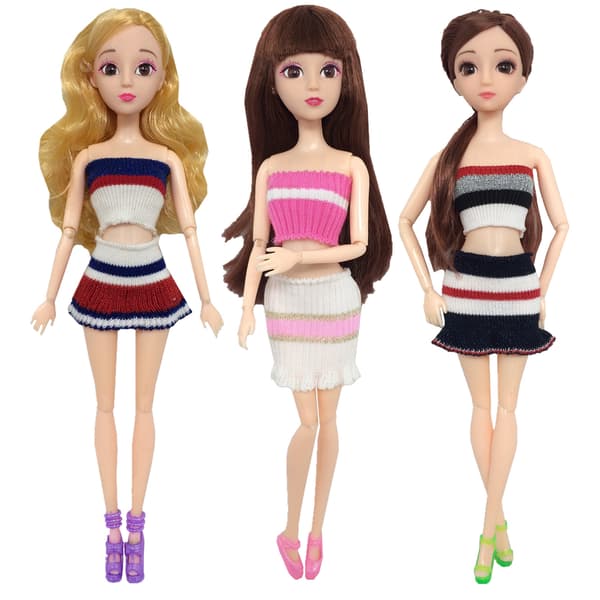 Barbie modekostume, 3 dele, 3 dukketilbehør, til ch