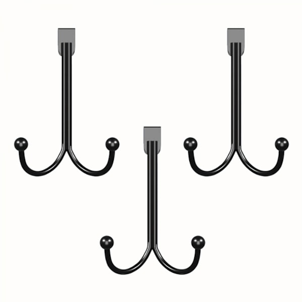 3 enkla dubbelkrokar dörrkrokar nickel