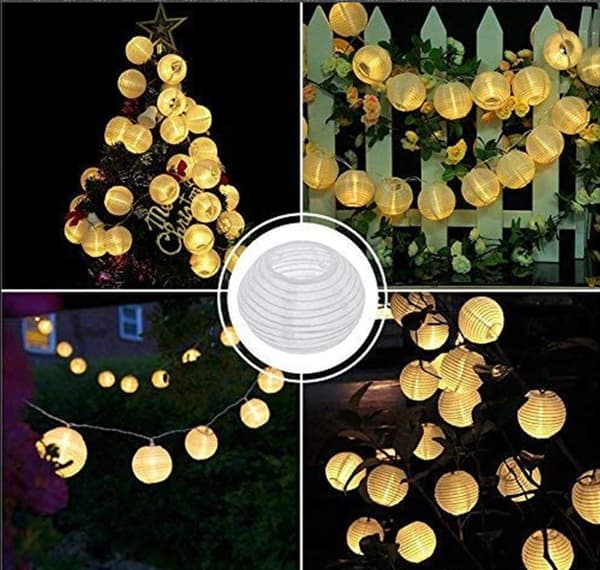 Aurinkopaneelit Ulkokäyttöön Puutarhaan, 20 LED-Lyhtyvaloa Jouluun