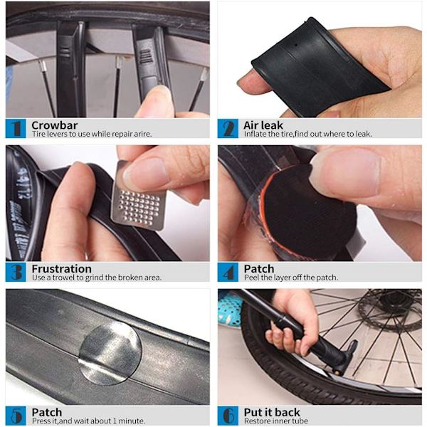 Lommereværktøj til cykel - 16 værktøjer, cykel dæk reparationskit, [240g Ultralig