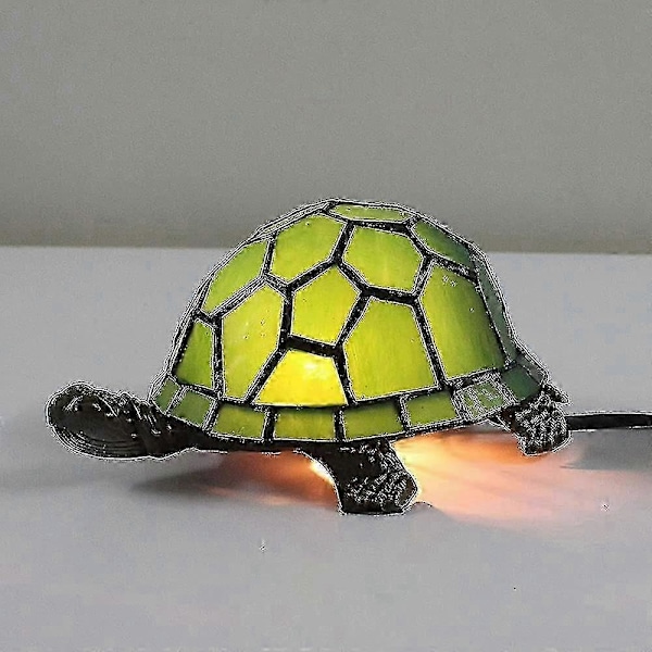 Fargerik skilpadde nattlampe for barn, kreativ LED-nattbordslampe med bryter