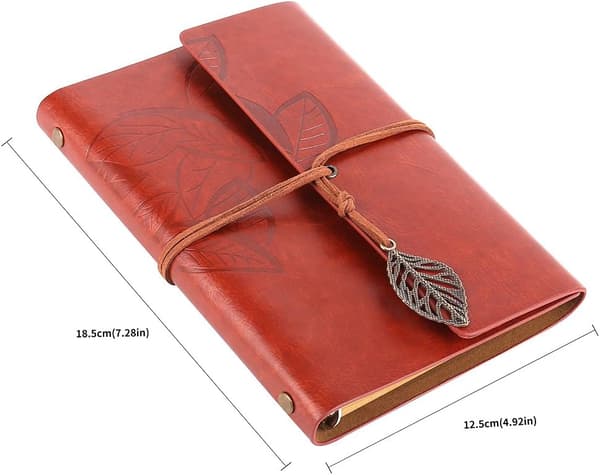Brun Kunstlær Notatbok - Vintage PU Lær Reisejournal