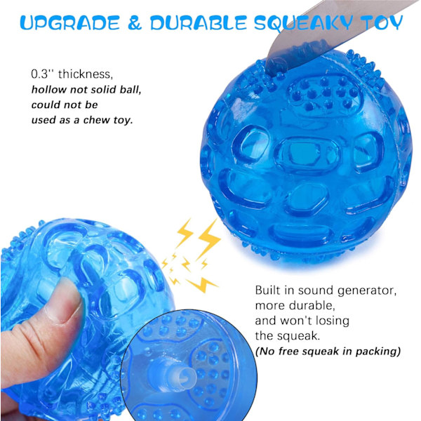 Sound Dog Ball Set med 3 Flytande Vattenhundbollar, Studsande Indestruktibel