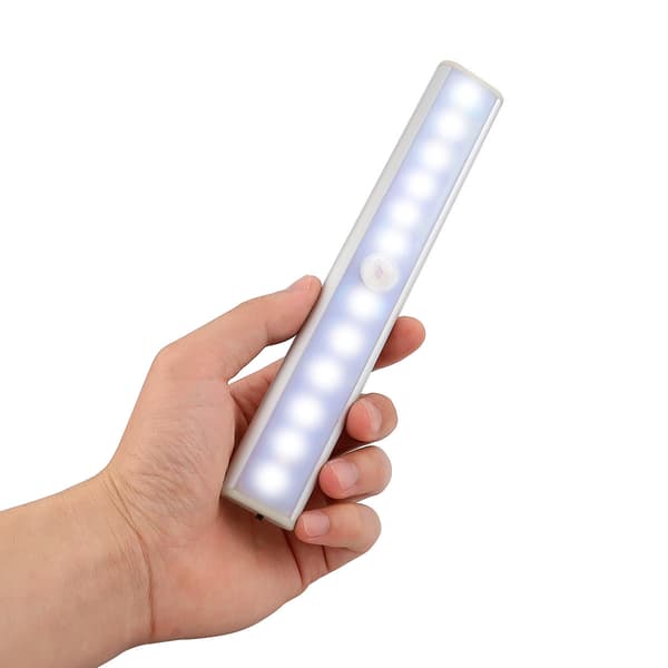 1 stycken (vitt ljus) 10 LED-lampor, trådlösa, USB-uppladdningsbara