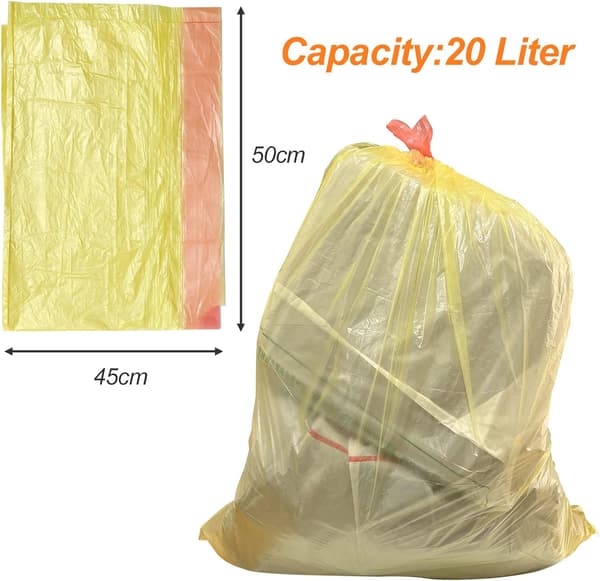 Søppelposer 20L, Handy Bag 45x50cm med Trekkstreng 75 Stykker, Rivfast