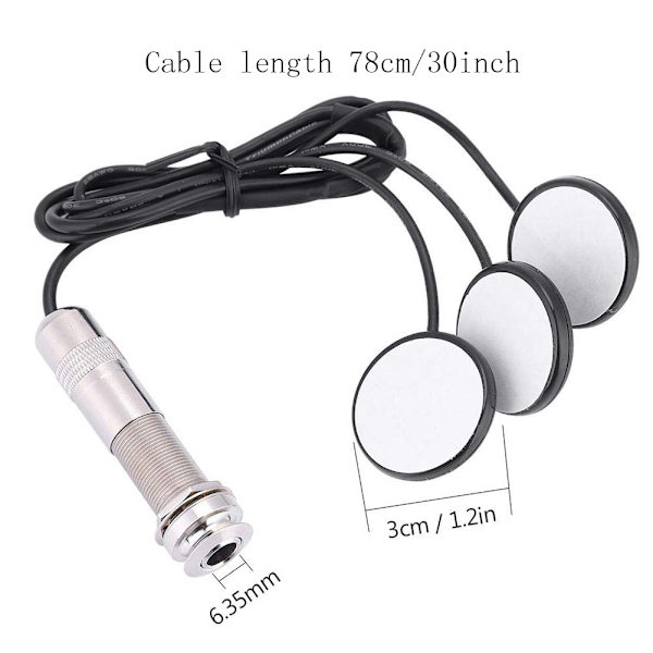 Piezo Kontakt Transducer til Guitar Ukulele Mandolin Instrumenter