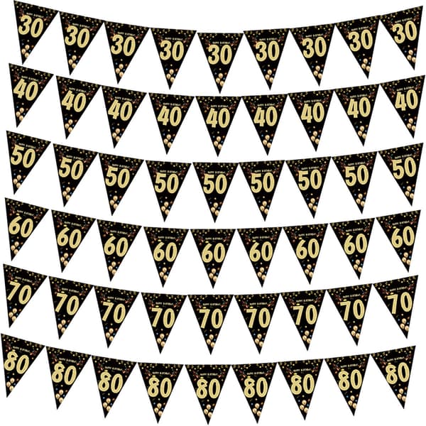 6 stk (30 år, 40 år, 50 år, 60 år, 70 år, 80 år)