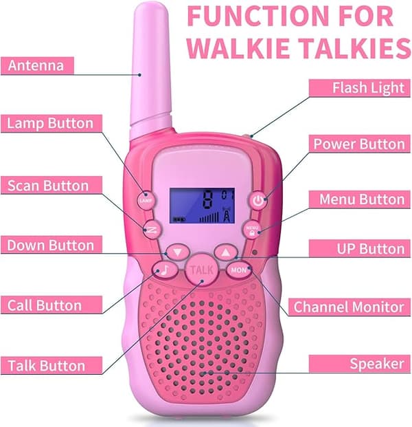 Sæt med 2 Walkie-Talkies til drenge og piger 3 4 5 6