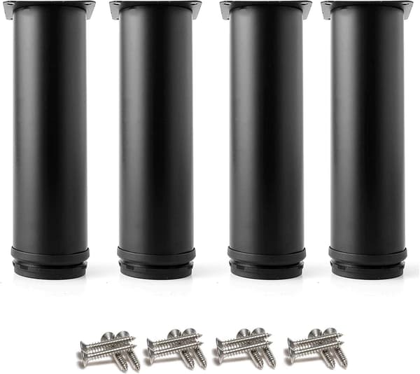 4 Justerbara Svarta Ben 150mm Höjd Tjock Kabinett Ben Bord