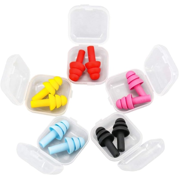 5 Pairs Ear Plugs for Sleeping Soft Silicone Comfortable Reusable