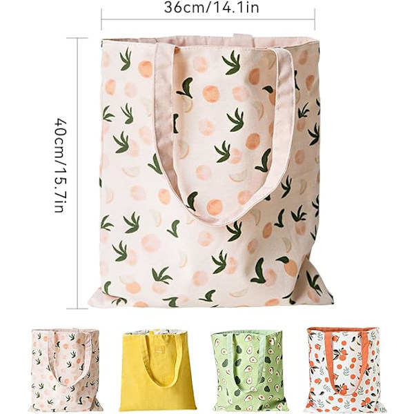 Canvas Tote Bag, 40cm x 36cm (Citron), Shopping Tote Bag S