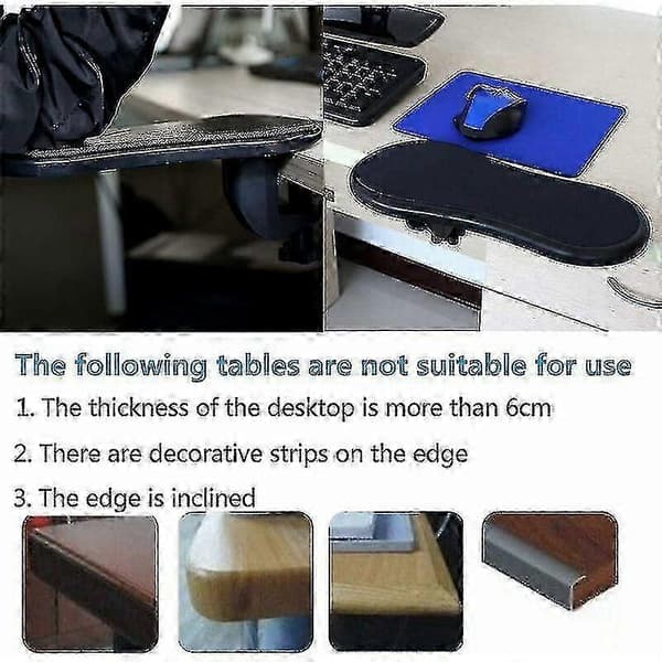Justerbar Armstøtte Datamaskinarmstøtte, Ergonomisk Justerbar Datamaskin Håndleddsstøtte Musematte For Armstøtte, Justerbar Armstøtte Skrivebordsforlenger For