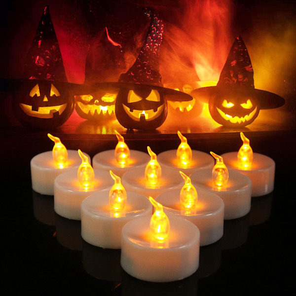 12-pack LED-ljus (Spetsig Gul Ljus), Flammlösa TeLjus,