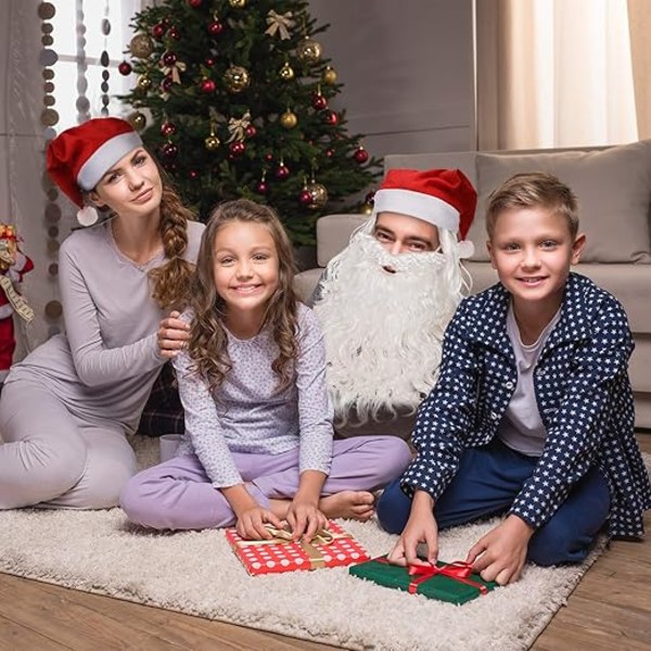 ##/5-delt Julehatt, Skjegg og Parykksett for Julebursdag##/