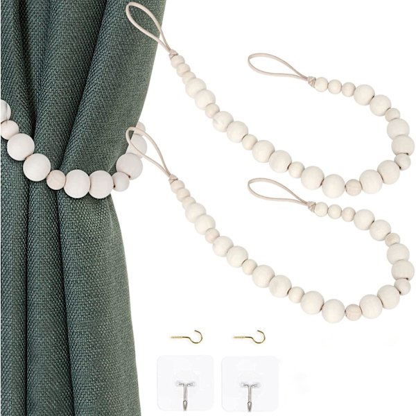 Puunvärinen 2 kpl Bohemian-tyylinen verhoklipsit, verhoklipsit