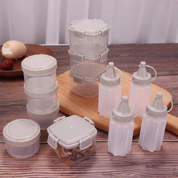 12 stk. Mini Plastik Sauce Squeeze Flasker Dressing Beholdere Ud