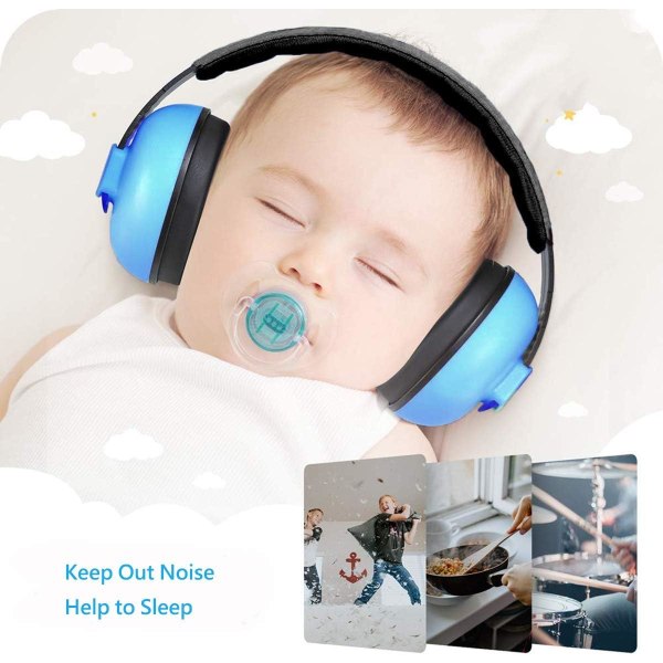 Babystøyreduserende hodetelefoner fra 1 måned til 2 år (blå