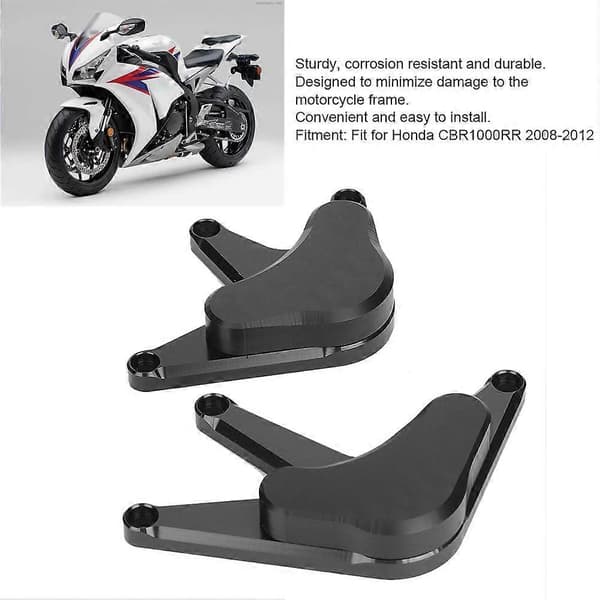Motorhölje Slider Anti-kollisionsskydd Crash Guard Protector Set Passar Honda CBR1000RR 2008-2012 (Svart)