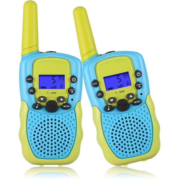 Kids Walkie Talkies 2-veis radio med 8 kanaler, 3 Mile Range for