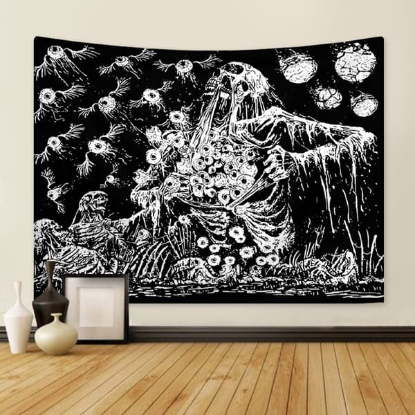 130x150cm Mustavalkoinen Kallo Seinävaate Luonnon Ystäville