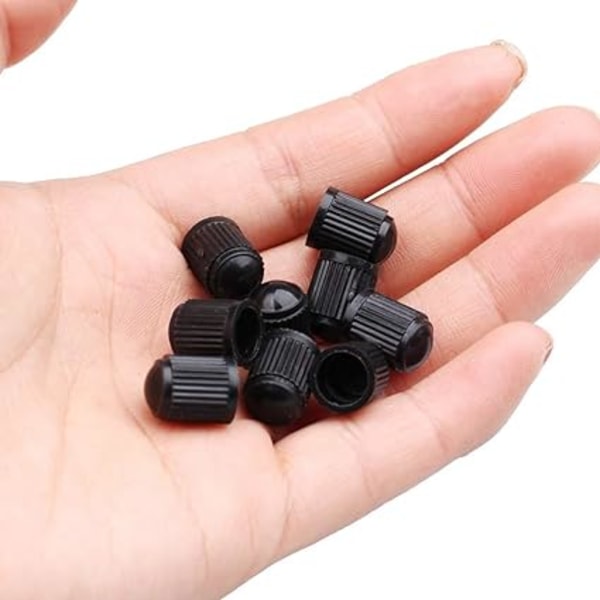 50pcs tire valve cap (black), plastic car tire rod dust cover, w