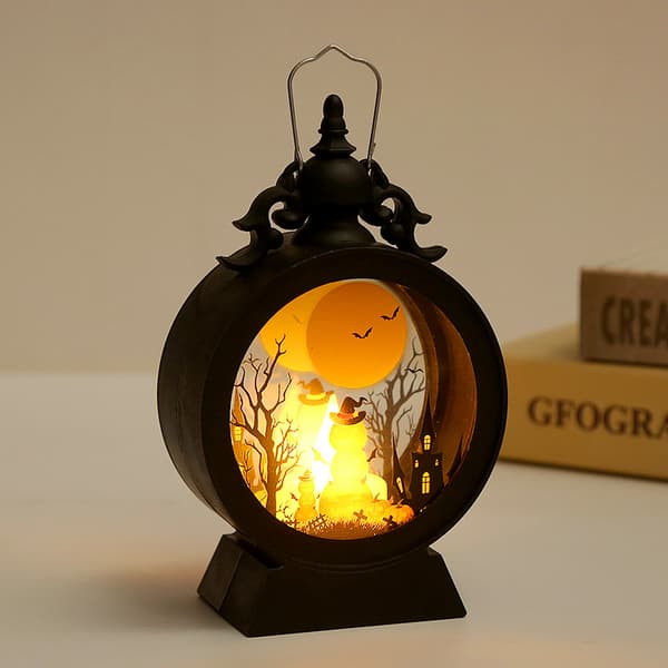 ##/Halloween bärbar rund lampa - pumpa, Halloween LED-ljus ##/