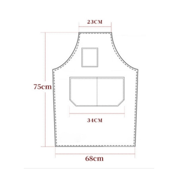 (Beige) Cowboy-forkle med lommer for frisør, maler, gartner