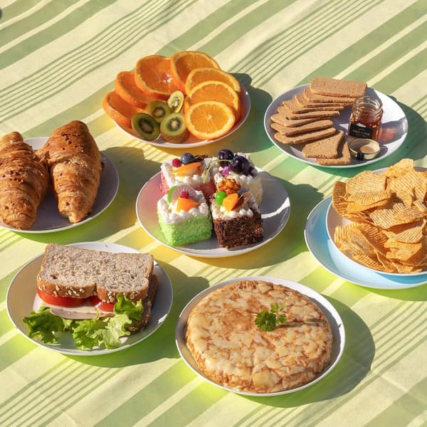 Återanvändbara Plasttallrikar för Dessert, Camping, Fest, 20cm, Mikrovågsugnssäkra