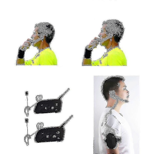 2 stk. Professionel Fodbolddommer Intercom Fuld Duplex 1200m Dommer Headset Trådløs Bt Intercom Interphone