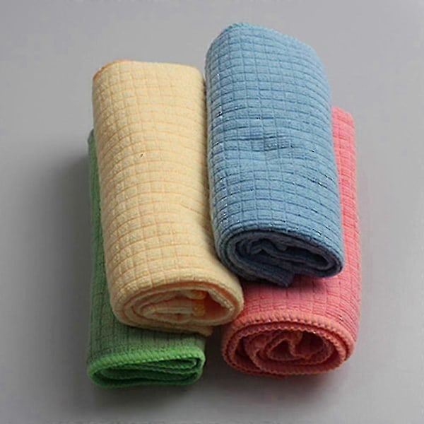 4 st Mikrofiber Teköksdukar, Otrolig Absorptionsförmåga, Luddfritt Mikrofibertyg i Cateringkvalitet, Rengöringsduk/våffelduk