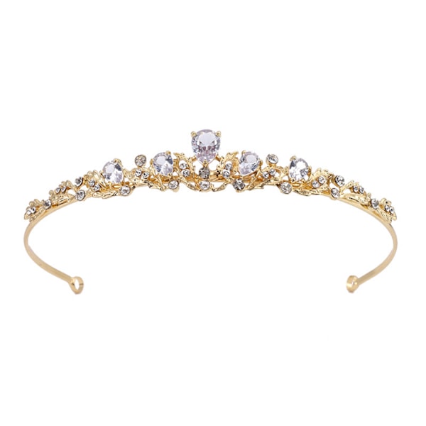 ##/Gyllen brudetiara med zirkonkrone##/
