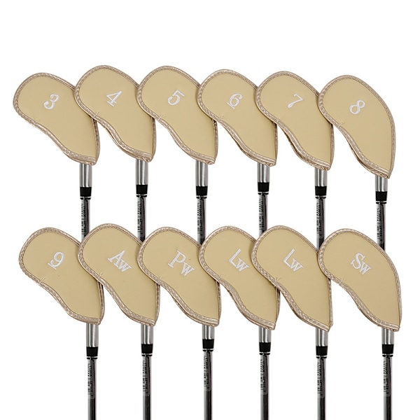 12 st Syntetiskt Läder Golfklubbhuvud Järnskydd MT/PU