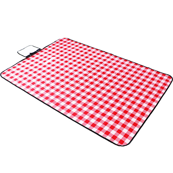 100*150CM Rød og Hvid Ternet Picnic Tæppe - - Fugtbestandig