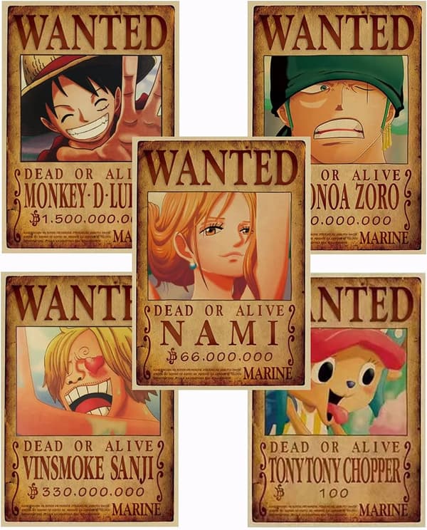 Anime Poster (1), One Piece Wanted 51.5cm × 35.5cm Stor, Manga Po