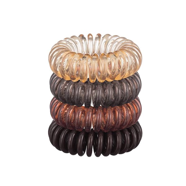 Spiral Hårbånd, 4 stk. Klar Plastik Hårbånd, Spiral Hestehale Fixer