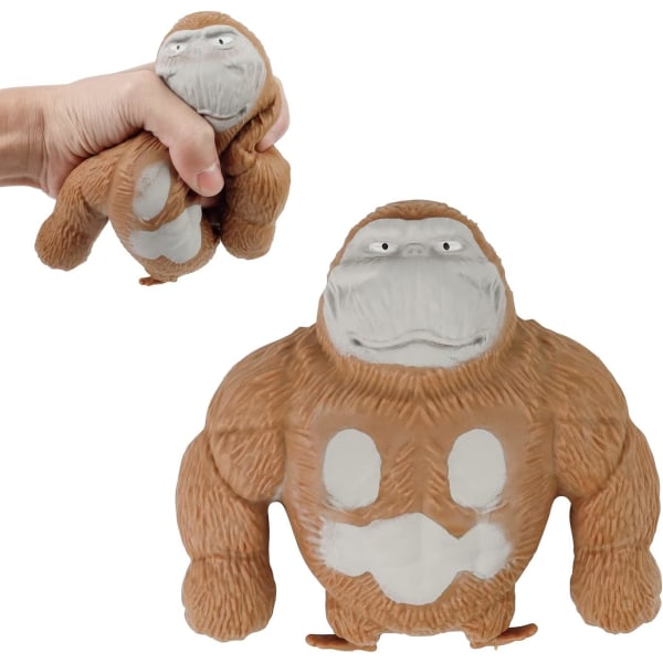 Stressiä lievittävä gorilla-actionhahmo, ruskea ahdistusta lievittävä gorilla
