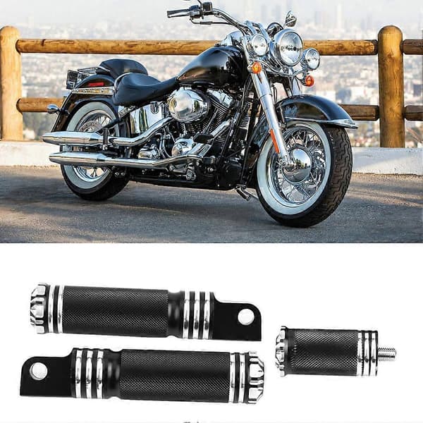 Par Forreste Bageste Motorcykel CNC Fodpinde Gearpedaler Fodstøtte Sort