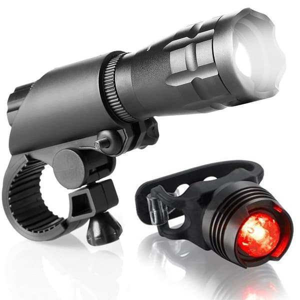 5W Sykkelhodelyktsett Sykkellampe Zoom Oppladbar St