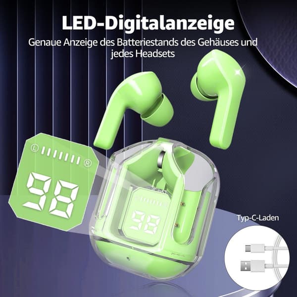 Trådlösa hörlurar TWS gaminghörlurar Bluetooth-hörlurar 5.1 + EDR brusreducering