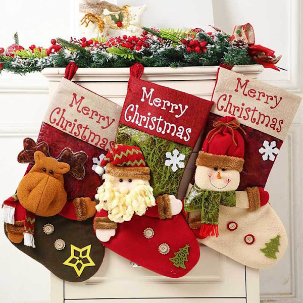 ##/(4 pieces) decorative object Christmas stocking, filling Santa stocking, Christmas tree fireplace decoration##/