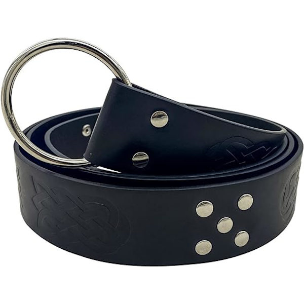 Viking Präglad PU-Läderbälte (Svart), Medeltida Läderbälte, Vi
