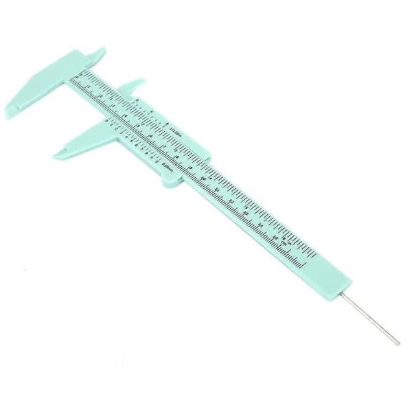 150 mm Högprecisions Plast Dubbel Skala Nonie Skjutmått Mätverktyg 0,5 mm (Grön)