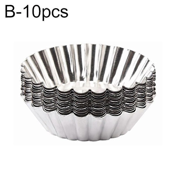 10 kpl Alumiiniseos Tarttumaton Munatorttumuotti Cupcake Muffin Cookie Leivontamuotti B