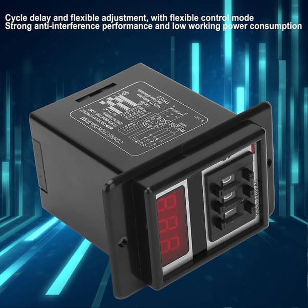 JYIO Tidsrelä Digital Display Hög Noggrannhet Cykelfördröjningskontroller 50/60Hz AC 220V